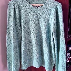 LOFT Light Green Women's Crew Neck Sweater